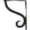Ekena Millwork Ashford Triple, Wrought Iron Bracket, (Triple center brace), Antiqued Warm Sil 2"W  x 7 1/2"D x 10"H BKTM02X07X10TASAWS - alternate 4
